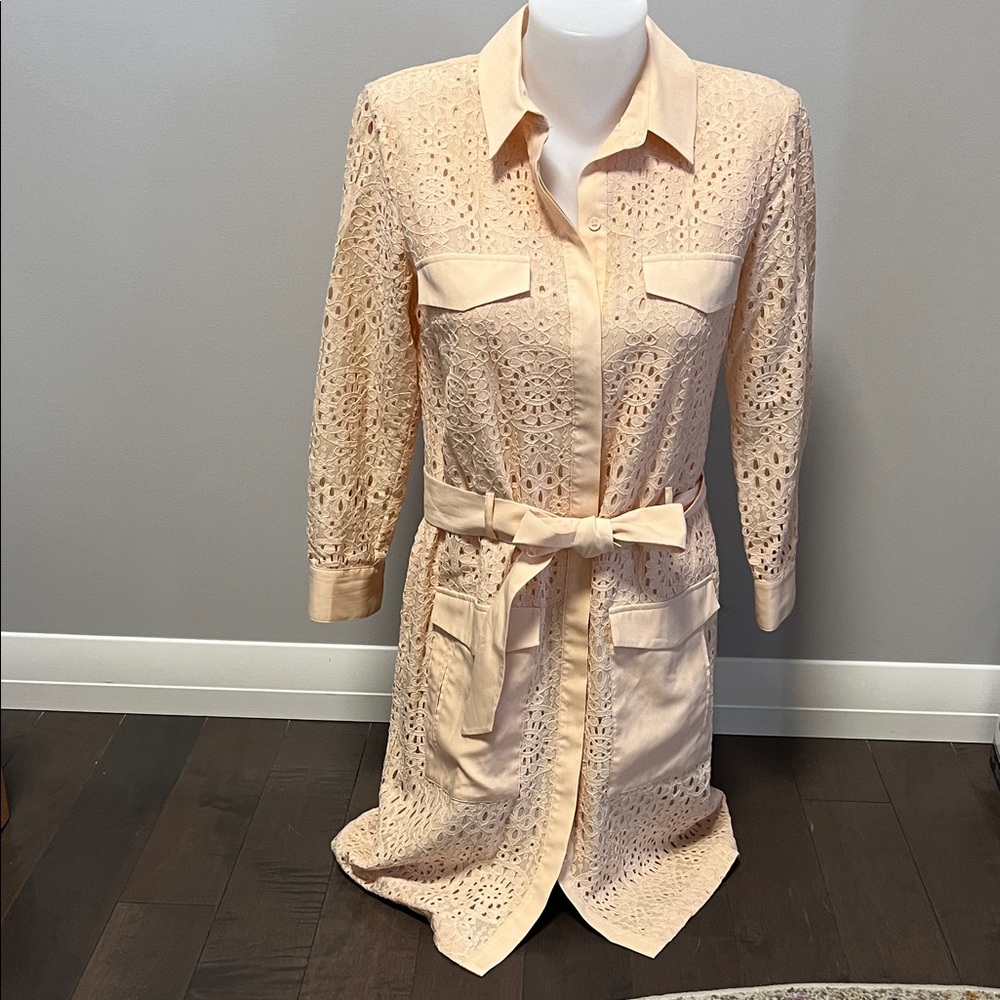 Cece blouse dress with lace optics  4